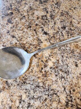 Antique Silver Spoon, Pancake Lifter, Stamped Patent 1914, 61 Grams, 9" Long